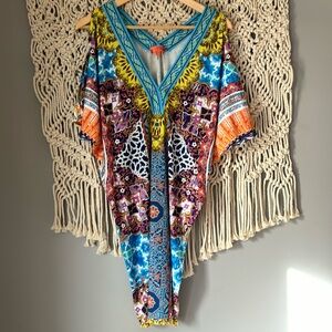 Hale Bob Cabana Resort Wear Beach Swimsuit Cold Shoulder Cover-Up Dress